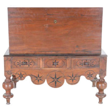 19th Century Dutch Colonial Trunk On Stand