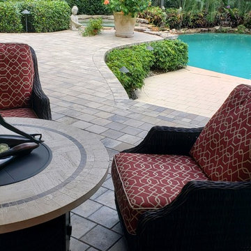 Poolside Patio-Dining with Chat Seating with Firepit