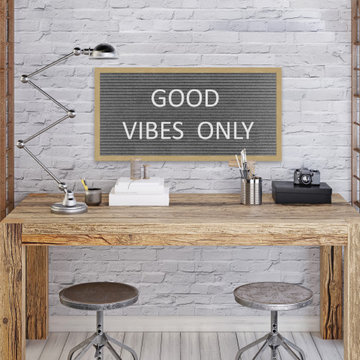 24"x12" Grey Felt Board with Pinewood Frame