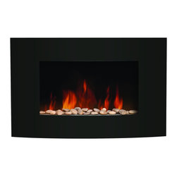 Amantii Horizontal Convex Electric Wall Mount Fireplace - Indoor Fireplaces