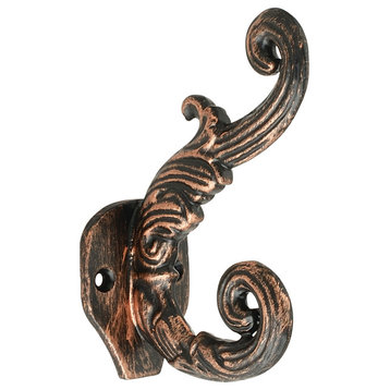 Heavy Duty Coat and Hat Hook, 4-1/10", Distressed Copper, Individual Hook, Hook