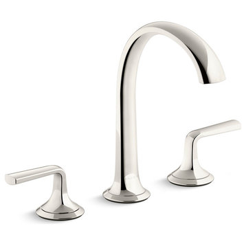 Script Sink Faucet, Arch Spout, Lever Handles, Nickel Silver