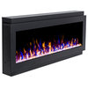 50 inch Black Recessed Electric Fireplace with Crystals - INTU 50" | Ignis