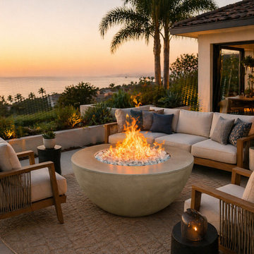 Round Concrete Fire Bowl for Outdoor Living | Castin Crete