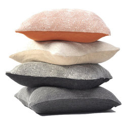Sefte Living - Sefte Kimsa Woven Pillow, Cream and Fuschia, 26" X 26" - Decorative Pillows