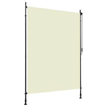 vidaXL Roller Blind Blackout Blind with Hand Crank Height Adjustable Cream