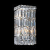 Contemporary 2 Light Chrome Clear Crystal Rectangle Wall Sconce Small 6" W