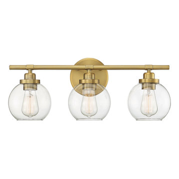 Carson, Warm Brass, 3-Light Bath