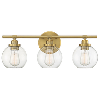Carson Bathroom Vanity Light, Warm Brass, 3-Light Bath
