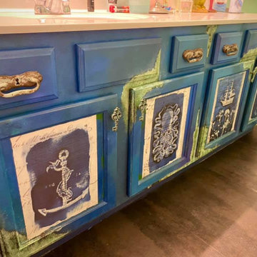 Bathroom Vanity Nautical Refinishing, Children Bathroom, Ocean theme