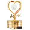 24K Gold Plated Mom Heart Wind-Up Music Box Table Top Ornament