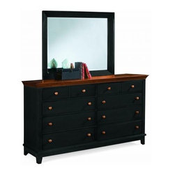 American Drew 181-130BC Triple Dresser- Black w/ Cherry Top Sterling Pointe - Dressers