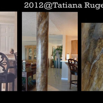 Column faux marble. Marbling