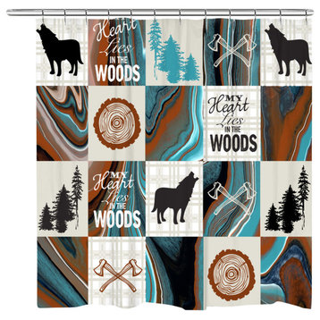 My Heart Lies in the Woods Shower Curtain