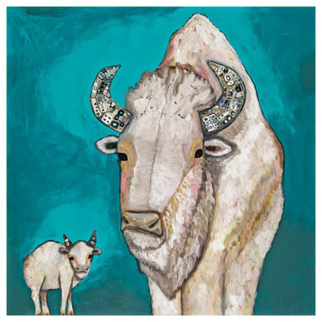 "White Buffalo Baby" Stretched Canvas Art by Eli Halpin, 48"x48"