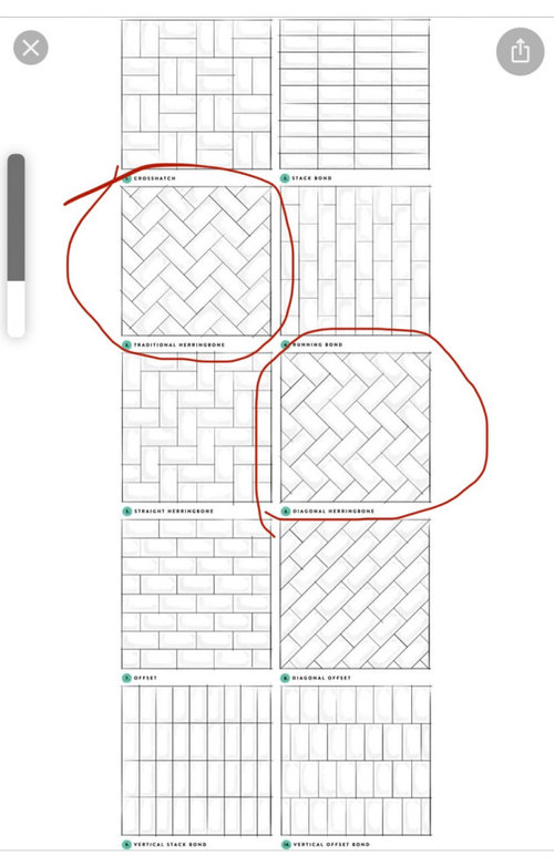 Traditional herringbone vs diagonal herringbone kitchen backsplash?