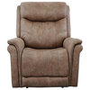 Morrison Camel Brown Polyester Faux Suede Leather Power Recliner