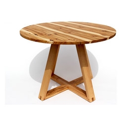 Solid Wood Round Table in Hickory - Dining Tables