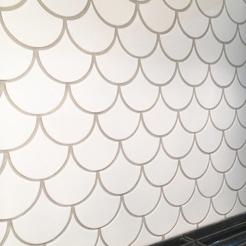 Fish Scale Tile Kitchen Backsplash
