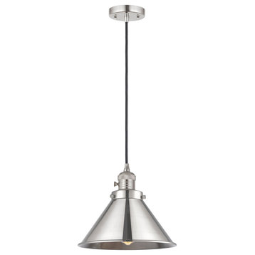 Briarcliff Mini Pendant With Switch, Polished Nickel, Polished Nickel