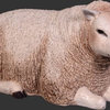 Sheep Lying Down Life Size White Resin