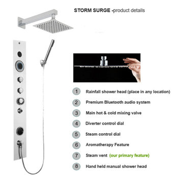 Serene Shower Steam System Storm Surge