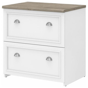Pemberly Row 2 Drawer Lateral File Cabinet in White and Gray - Engineered Wood