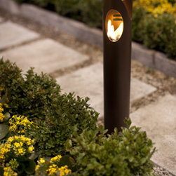 DecorPro 4'' x 28'' Cyrus Torches Bronze Fireburner D10117 - Indoor Fireplaces