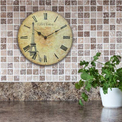 Effiel Tower Tribute Decorative Antique Designed Dial Clock - Wall Clocks