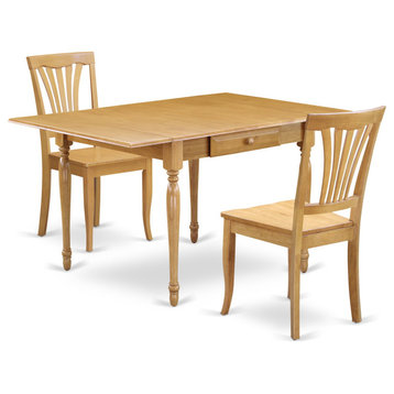 3-Piece Sets-Small Table, 2 Wooden Dining Chairs