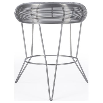 18" Silver Wire Round End Table