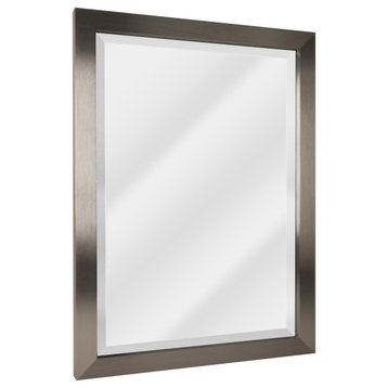 Head West Brushed Nickel Beveled Accent Mirror, 28x40"