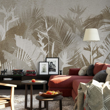 Tropical leaves wall mural