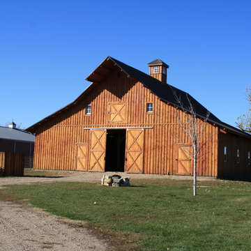 Wood Post & Beam Horse Barn in Nebraska