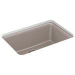 Kohler - Kohler Cairn Neoroc Undermount 1-Bowl Kitchen Sink With Rack, Matte Taupe - With soft French curves, the Cairn sink offers transitional style to suit contemporary and traditional kitchens alike. The Cairn sink is made of KOHLER Neoroc(R), a matte-finish composite material designed for extreme durability and unmatched beauty. Richly colored to complement any countertop, Neoroc resists scratches, stains, and fading and is highly heat- and impact-resistant. This sink includes a bottom sink rack to keep the surface looking new.