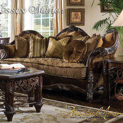 "Michael Amini" Wood Trim Sofa, Essex Manor Collection - Sofas