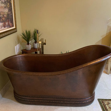 67" Hammered Copper Single Slipper Bathtub (BTS67DB)