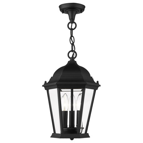 Textured Black Traditional, Historical, Outdoor Pendant Lantern