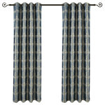 Royal Tradition - Studio Jacquard Grommet Top Curtains, Set of 2, Teal, 104"x63", Set of 2 - This 100% Polyester Studio Abstract Jacquard Window Curtain Panel add contemporary styling of any Home Decor. The highlight of this drapery is the stylish Abstract Jacquard Pattern in must have colors & Silver metal grommets sewn at the top of the panel. Designed for a look of elegance, the grommets are spaced in such a way that the drapery forms neat pleated gatherings when left partially open.