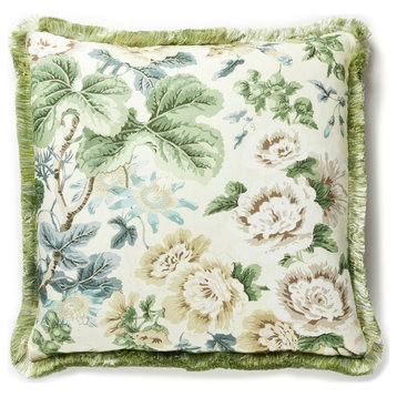 Highgrove Linen Print Pillow, Rich Cream, 22" X 22"