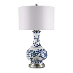 Currey & Company Jardin Table Lamp in Blue and White - Table Lamps