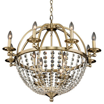 Allegri 37771 Pendolo 12 Light 30"W Crystal Chandelier - Brushed Champagne Gold