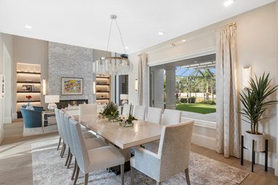 Inspiration for a transitional dining room remodel in Miami