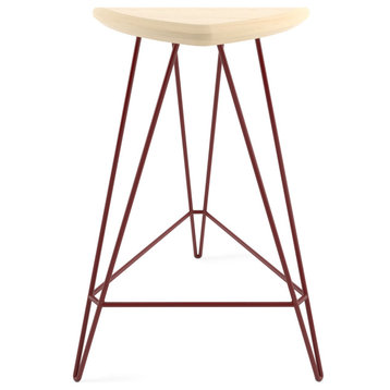Madison Counter Stool Blood Red, Maple