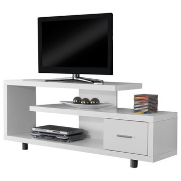 Tv Stand, 60 Inch, Console, Living Room, Bedroom, Laminate, White