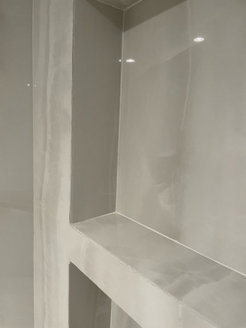 How can I repair this shoddy shower niche?