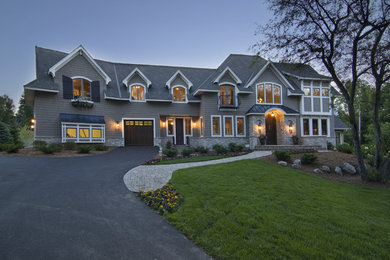 Traditional wood exterior home idea in Minneapolis