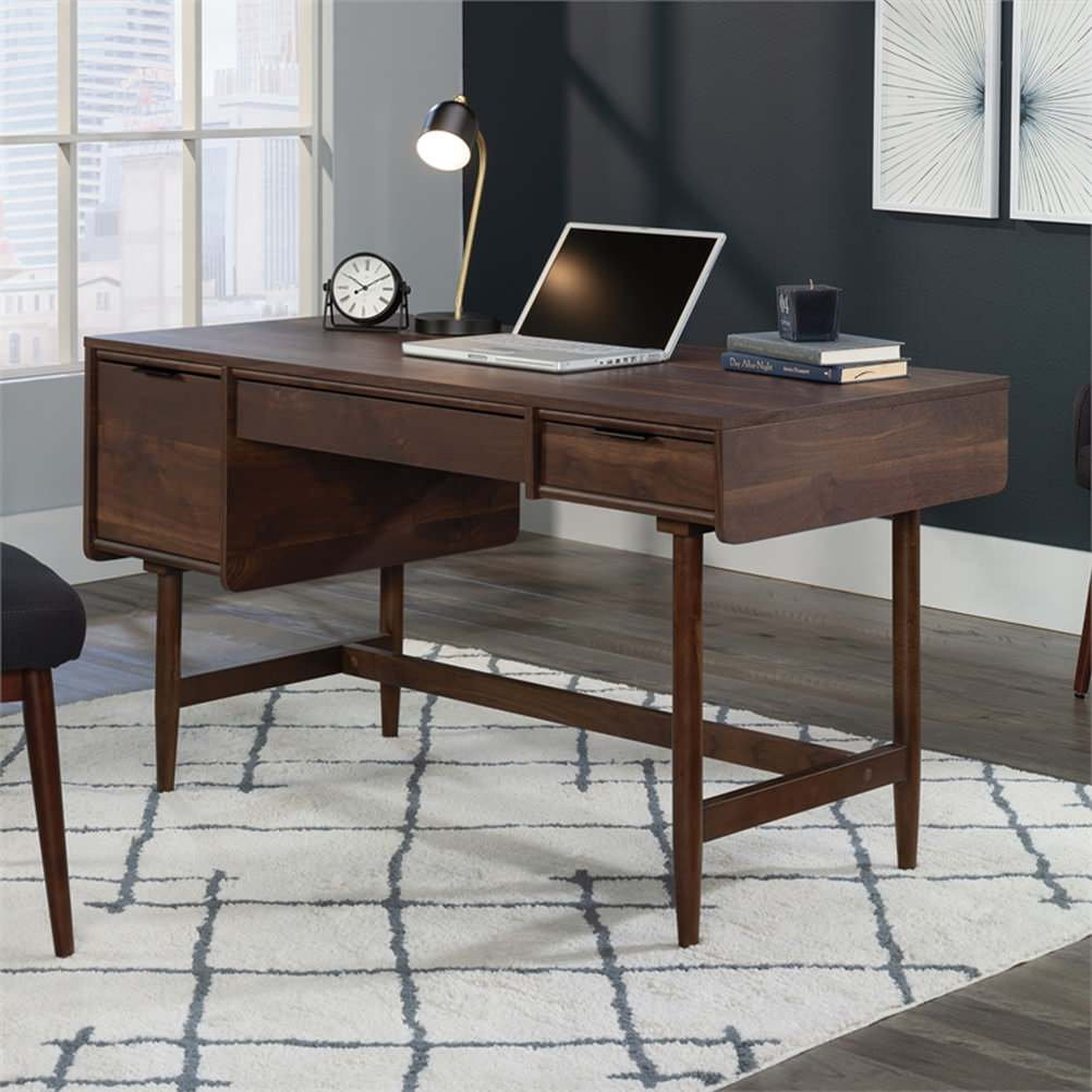 Sauder Clifford Place Engineered Wood Desk in Grand Walnut Finish ...