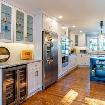 Navy Blue Island Kitchen