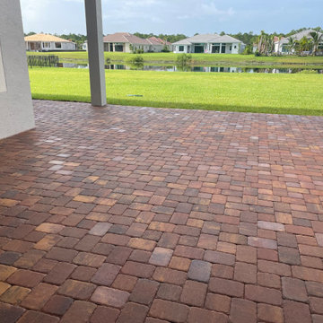 Covered Lanai Brick Paver Patio | Florida Backyard Outdoor LivingThis Florida ba